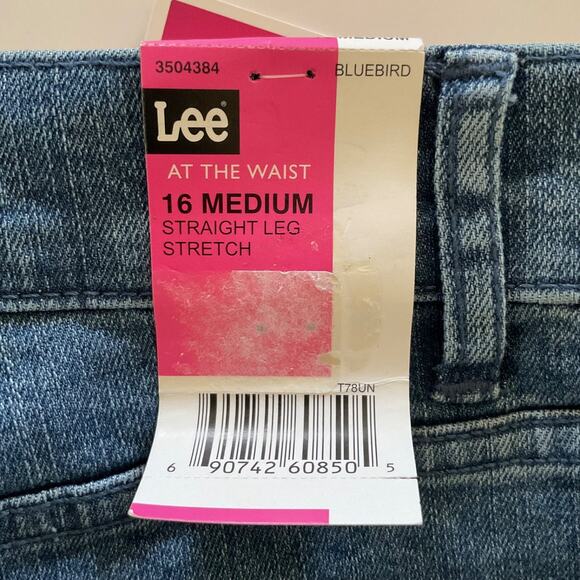 NWT Lee Women Instantly Slims Classic Fit Slim Straight Leg Denim Jeans 16 Blue - Picture 6 of 12